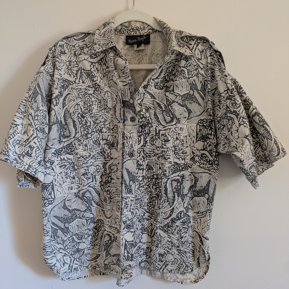 VTG Bonnie Boynton Elephant Button Down